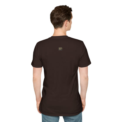 Vintage forest landscape T-shirt by Printify featuring a nature pathway design on a casual cotton tee.