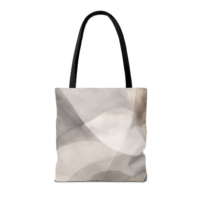 Neutral Abstract Watercolor Waves Tote Bag | All-Over Print