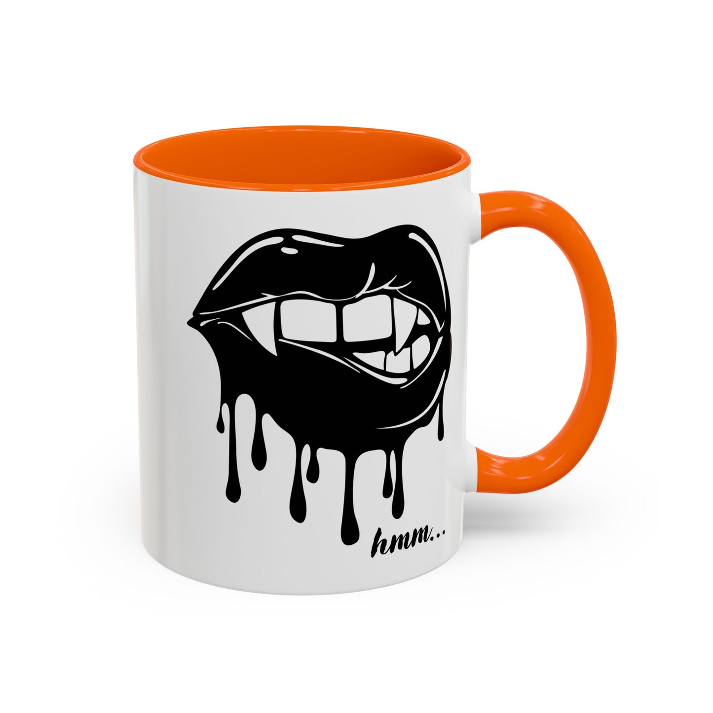 Dripping Lip Coffee Mug – "hmm..." Accent Ceramic Mug (11/15oz)