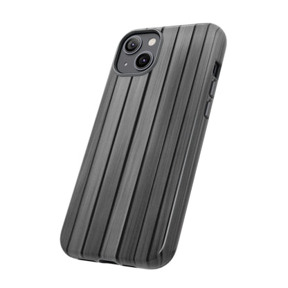 Ribbed metal texture phone case for iPhone by Printify, featuring a tough protective design and sleek metallic finish.