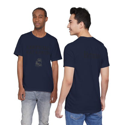 Unisex custom T-shirt by Printify with personalized design, showcasing a plain fabric in a neutral color.
