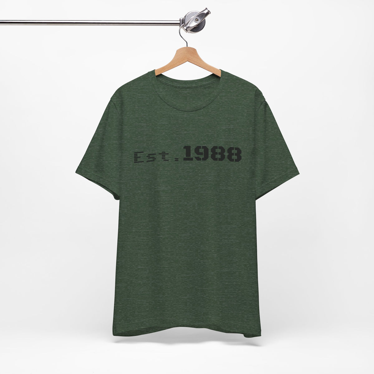 Printify retro logo T-shirt with "Est. 1988" design, casual unisex tee in soft fabric, featuring vintage-style branding.