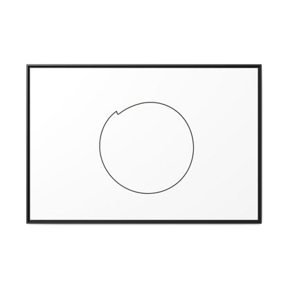 Framed matte canvas wall art featuring a minimal circular line design, perfect for modern home decor.