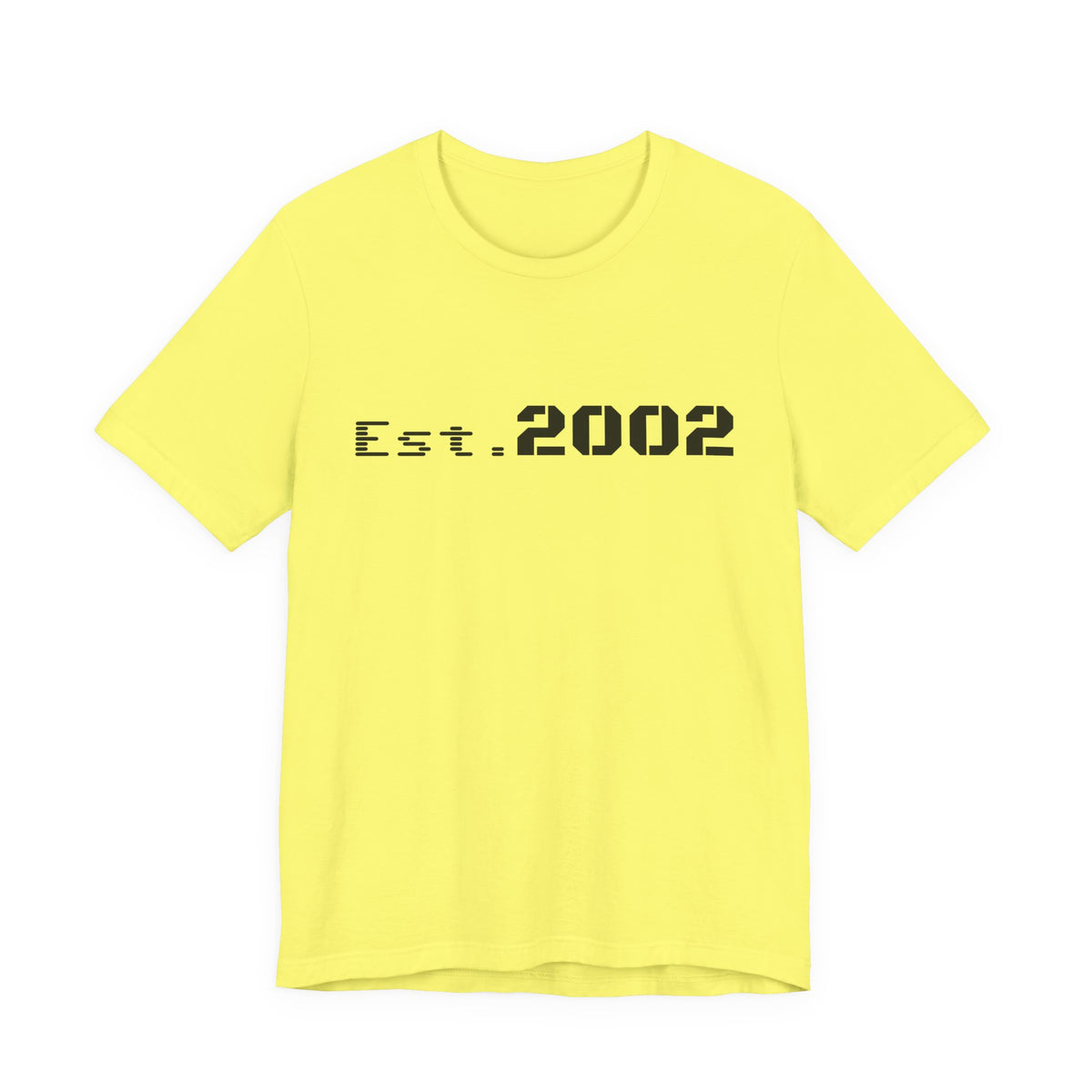 Vintage Est. 2002 T-shirt by Printify showing a classic anniversary design on a comfortable cotton tee.