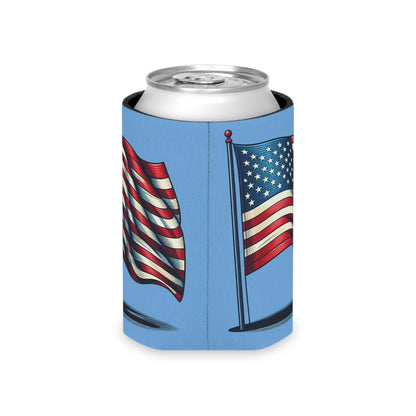 Patriotic Can Cooler, American Flag Drink Sleeve, Summer BBQ Beverage Holder, Fourth of July Party Favor, Cooler for Beer & Soda