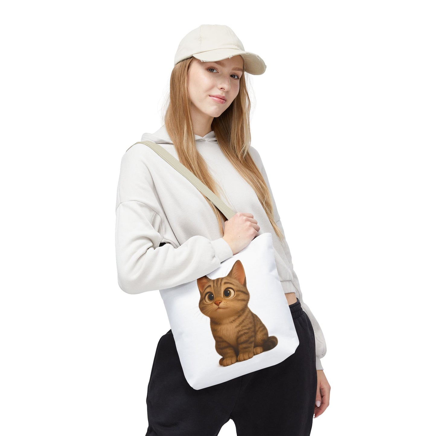 Cute Cat Tote Bag - Perfect for Animal Lovers, Eco-Friendly Carryall, Beach Bag, Shopping Tote, Gift for Cat Owners - TRV