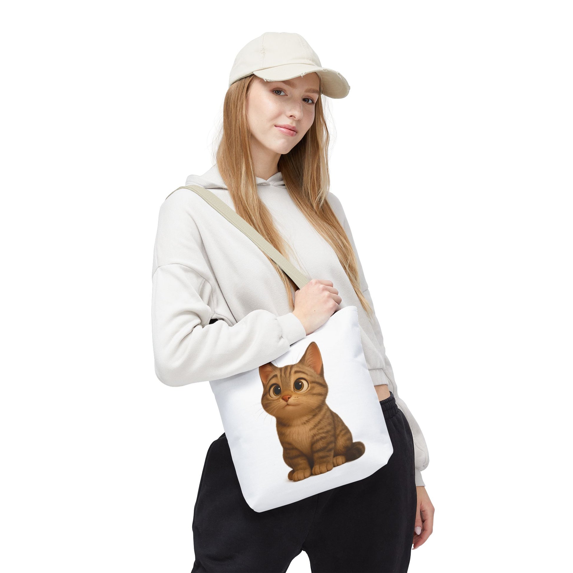Cute Cat Tote Bag - Perfect for Animal Lovers, Eco-Friendly Carryall, Beach Bag, Shopping Tote, Gift for Cat Owners - TRV