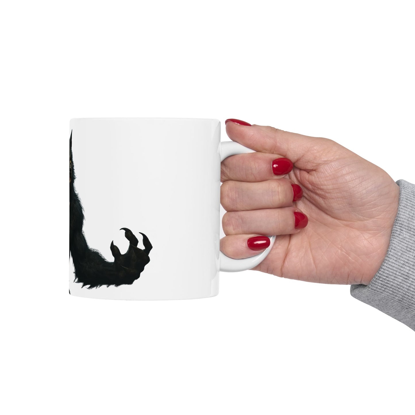 Werewolf Graphic Ceramic Mug, Unique Gift for Animal Lovers, Halloween Decor, Coffee Cup, 11oz 15oz Sizes Available