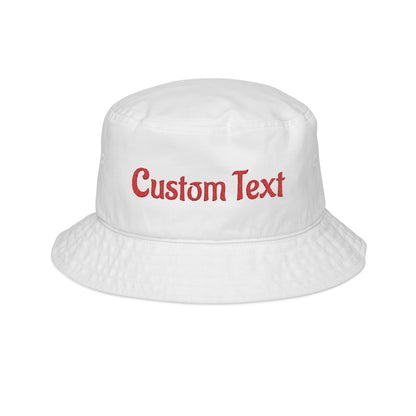 Embroidered Custom Text Bucket Hat — Personalized Chic Sun Hat