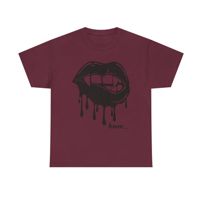 Edgy Graphic Tee - Dripping Lips Design - Unisex Heavy Cotton Tee