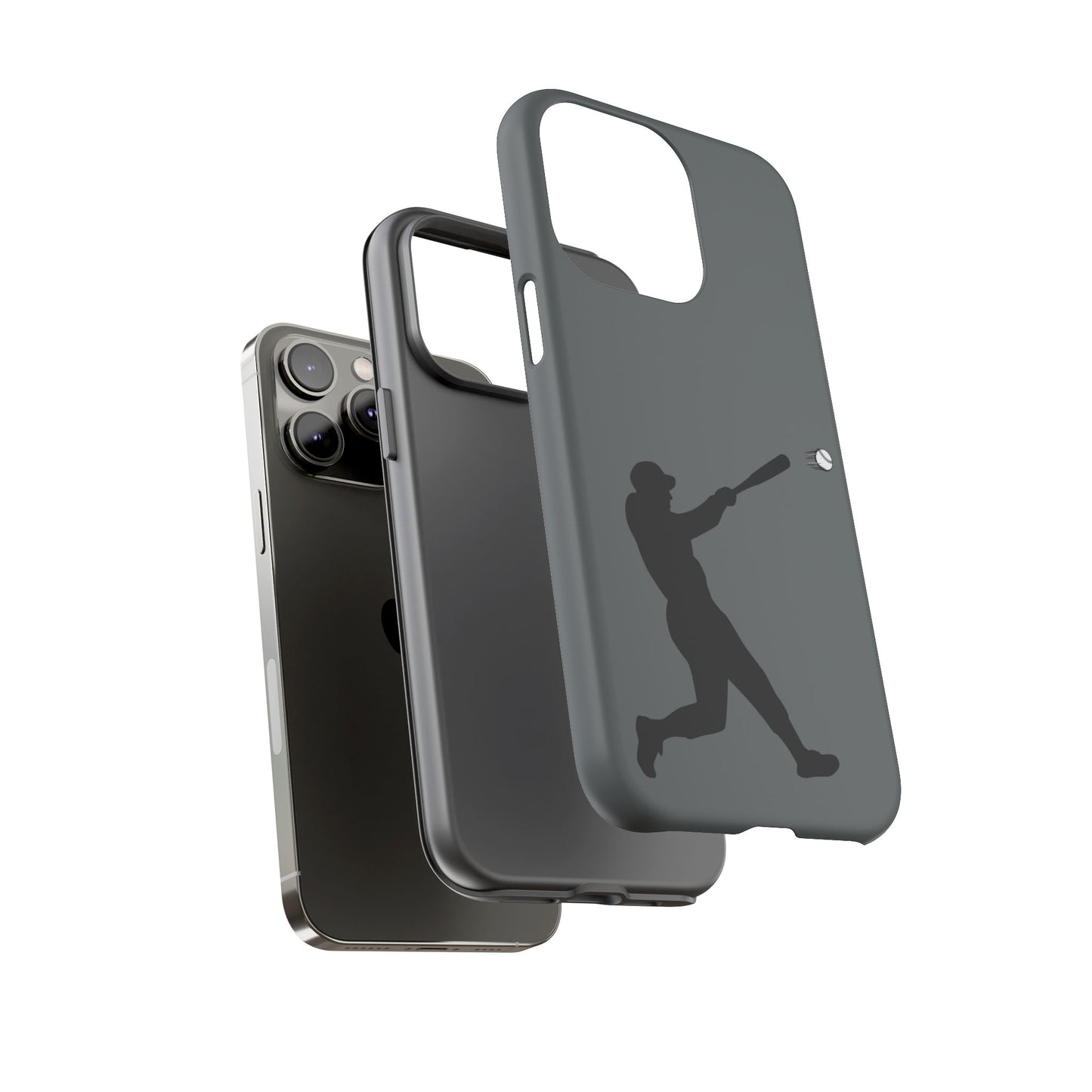 Printify baseball batter phone case, durable protective smartphone cover featuring a baseball player design.
