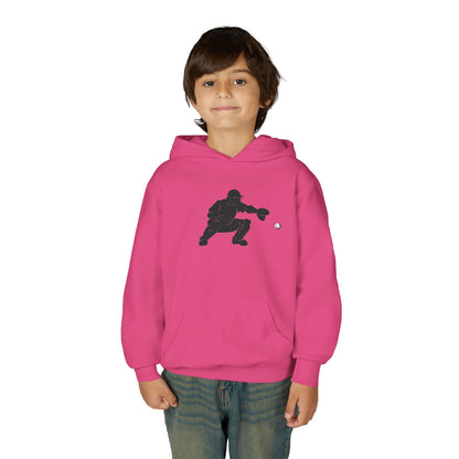 Youth Baseball Catcher Hoodie, Sporty Sweatshirt for Kids, Perfect Gift for Young Athletes, Team Spirit Gear, Sports Event Apparel