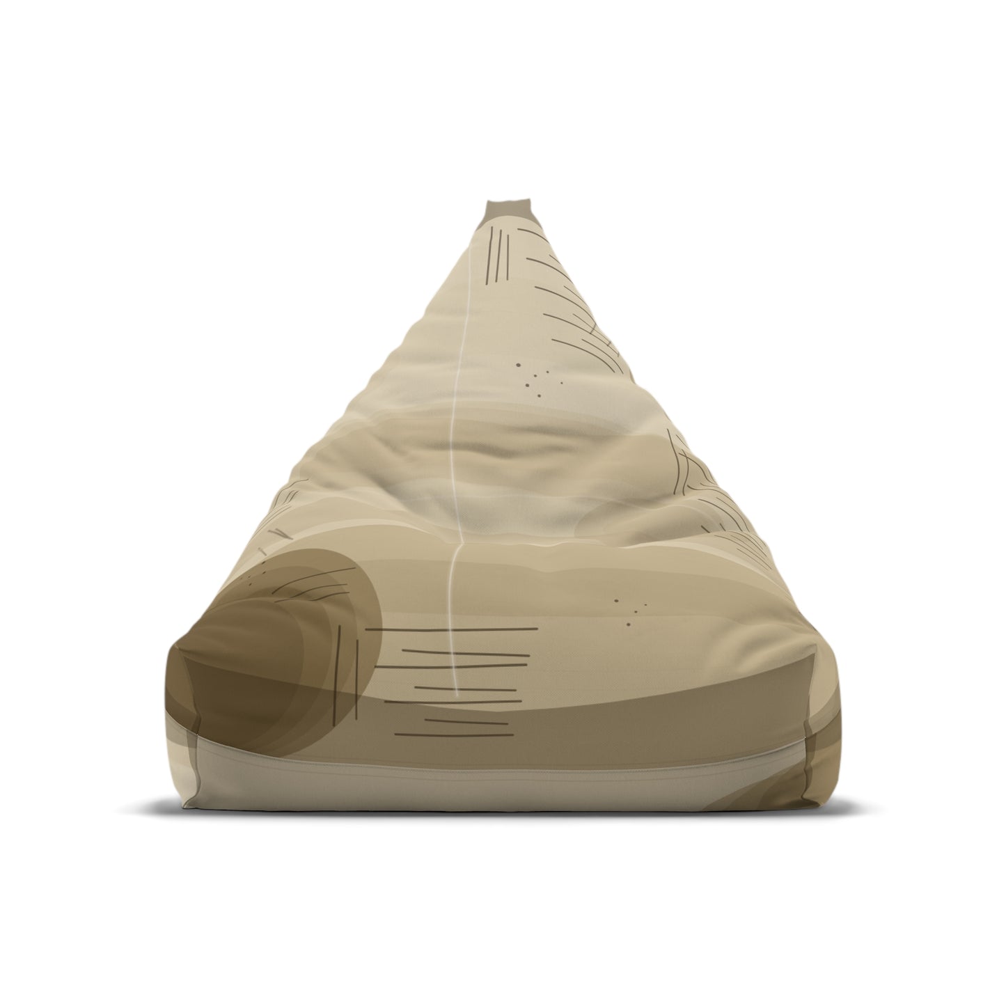 Abstract Neutral Tan Geometric Bean Bag Chair Cover | Modern Desert Tones - TRV