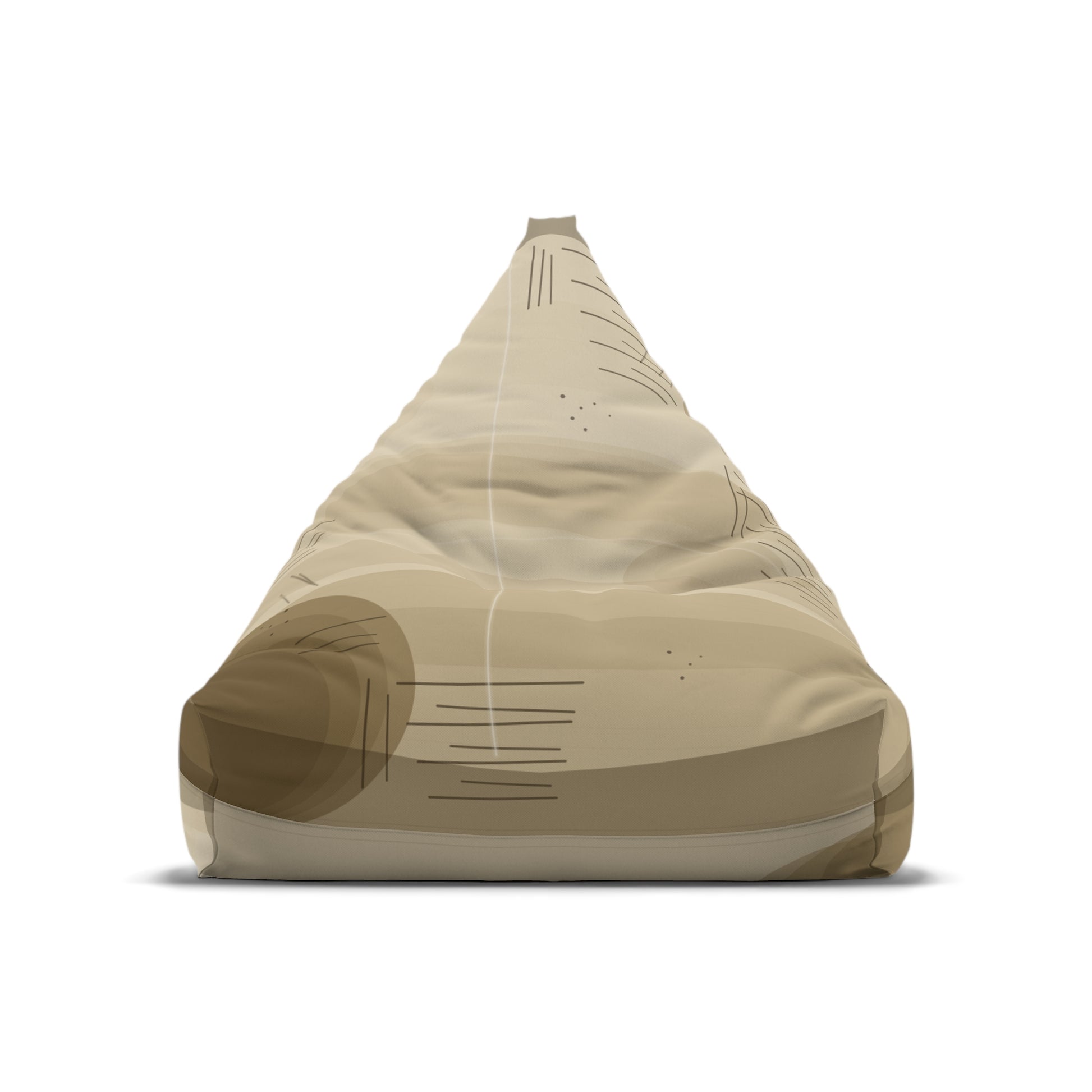 Abstract Neutral Tan Geometric Bean Bag Chair Cover | Modern Desert Tones - TRV