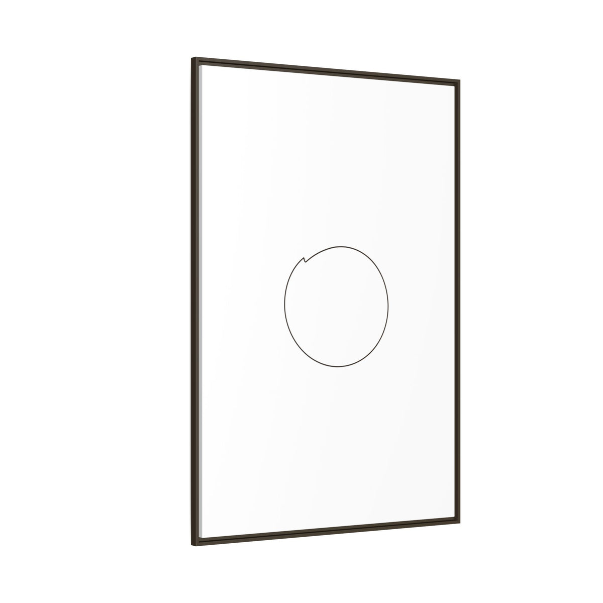 Framed matte canvas wall art featuring a minimal circular line design by Printify, perfect for modern home decor.