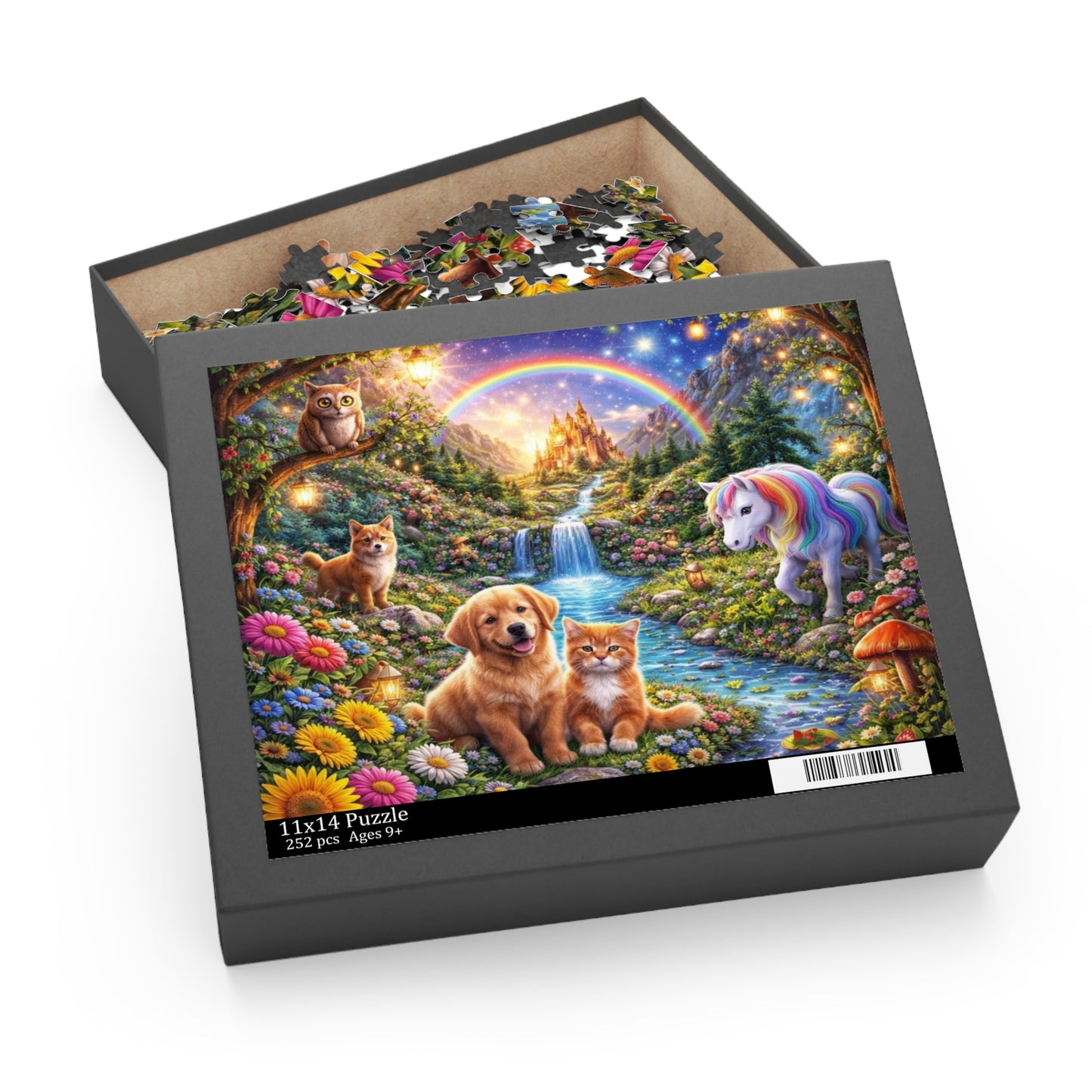 Rainbow Unicorn and Puppies Puzzle