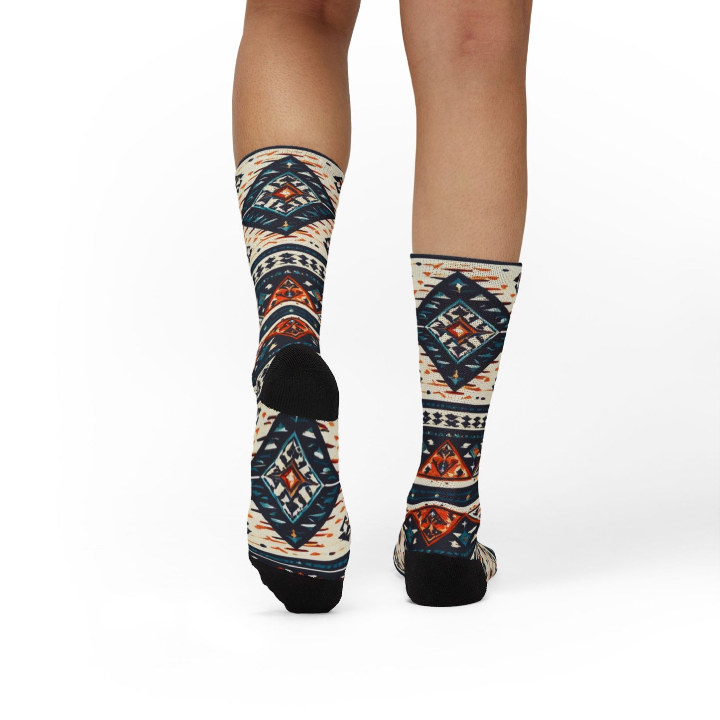 Southwestern Aztec Pattern Socks | Tribal Geometric Sublimation Socks