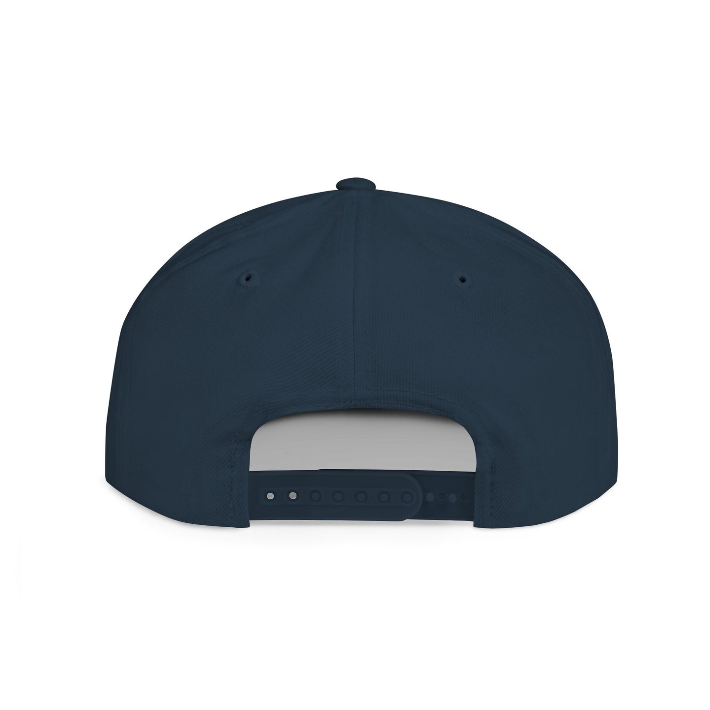Minimalist flat bill snapback hat with hand gesture design by Printify, featuring a simple, modern style in neutral colors.