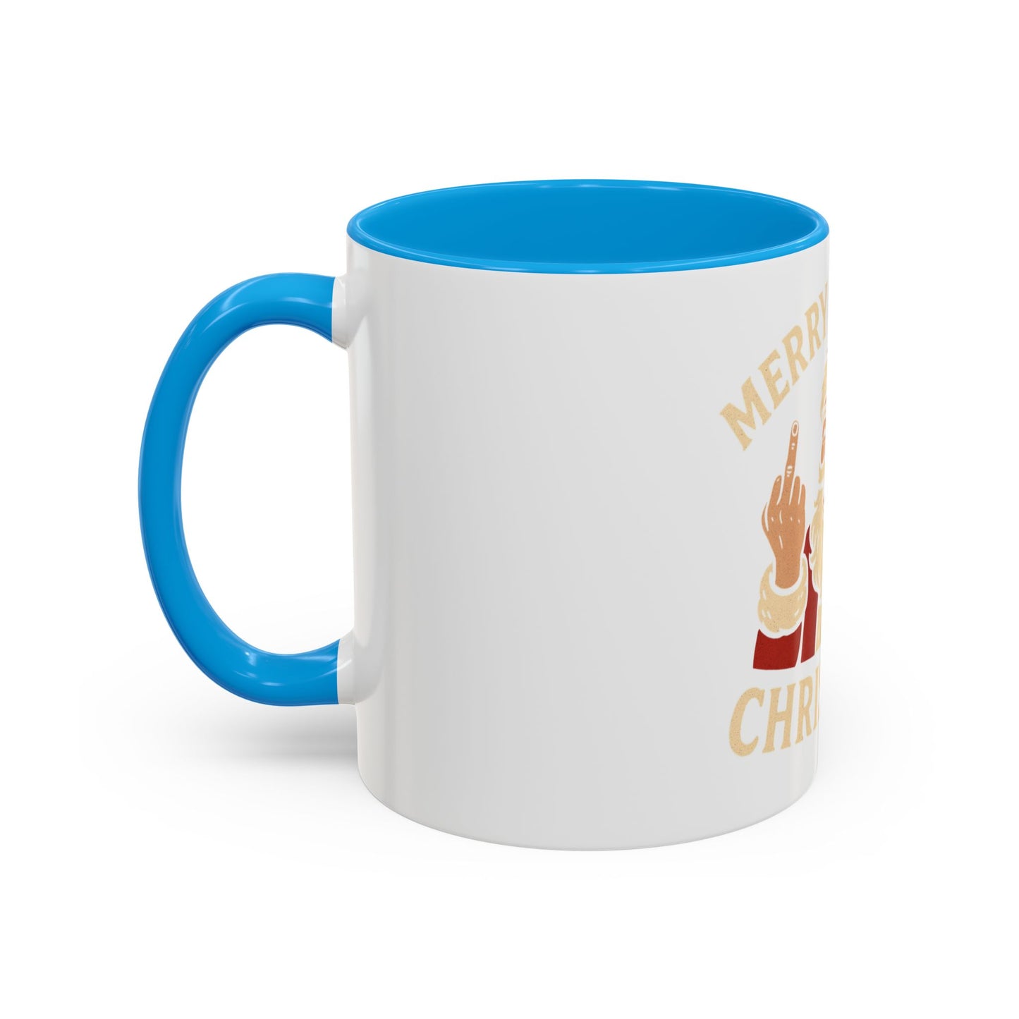 Merry Fucking Christmas Mug — Funny Santa Middle Finger Coffee Cup (11oz & 15oz)