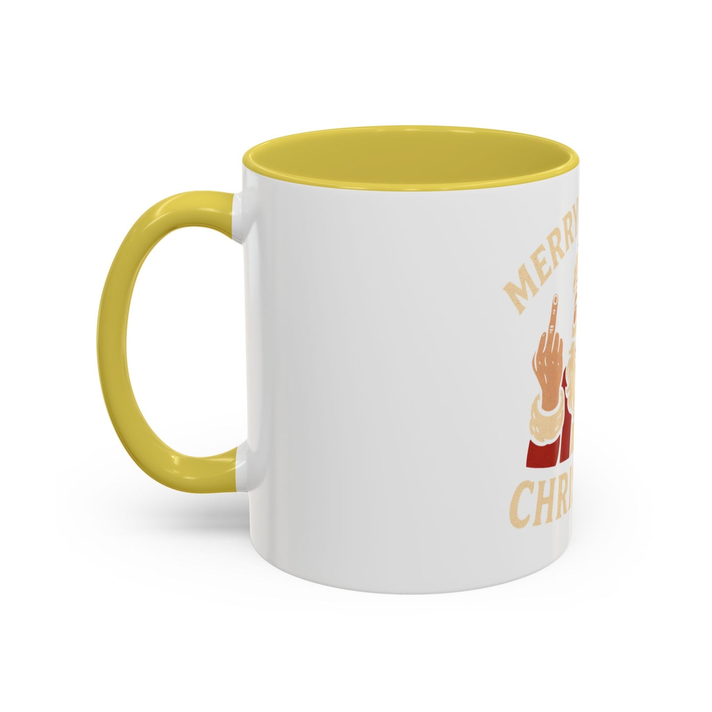 Merry Fucking Christmas Mug — Funny Santa Middle Finger Coffee Cup (11oz & 15oz)