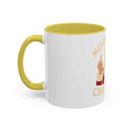 Merry Fucking Christmas Mug — Funny Santa Middle Finger Coffee Cup (11oz & 15oz)