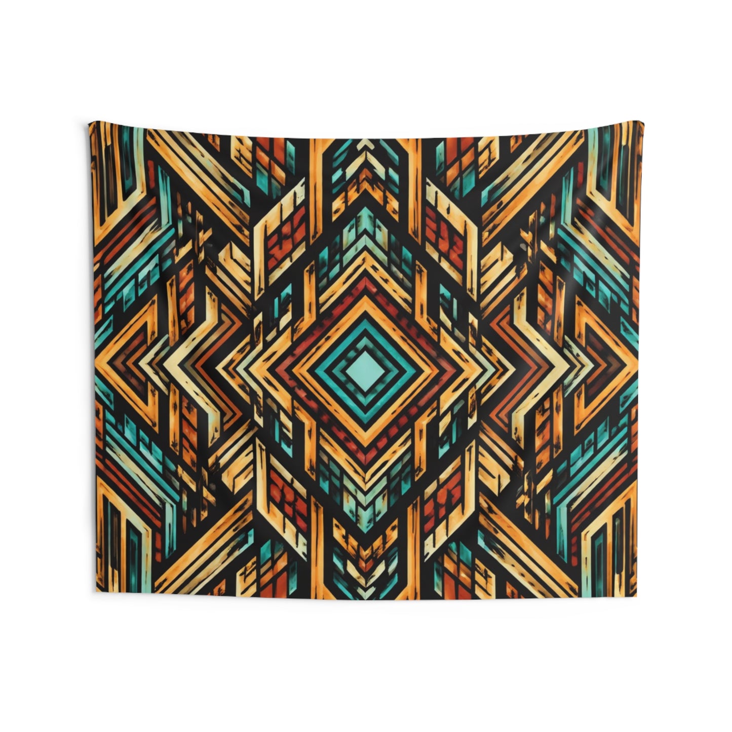 Geometric Tribal Indoor Wall Tapestry — Boho Aztec Pattern for Living Room & Bedroom