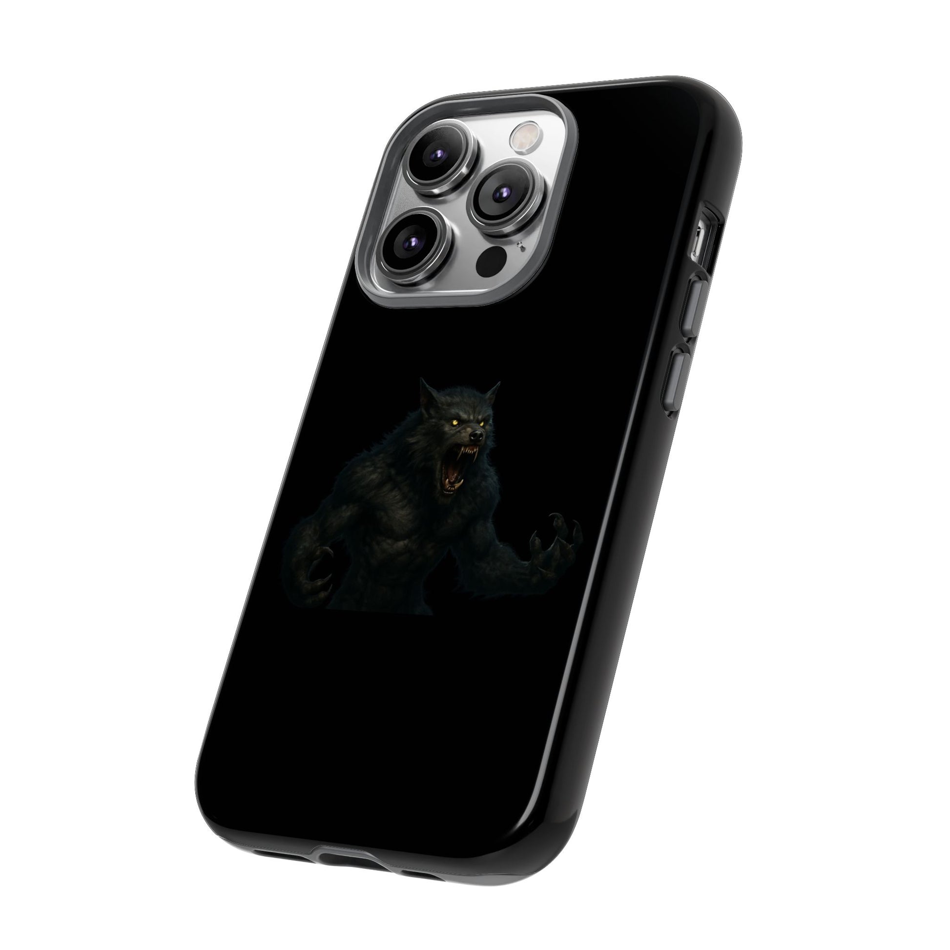 Dark monster graphic werewolf phone case from Printify, tough protective cover with detailed monster design for smartphones.