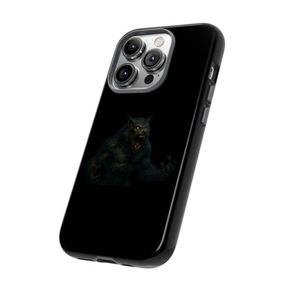 Dark monster graphic werewolf phone case from Printify, tough protective cover with detailed monster design for smartphones.