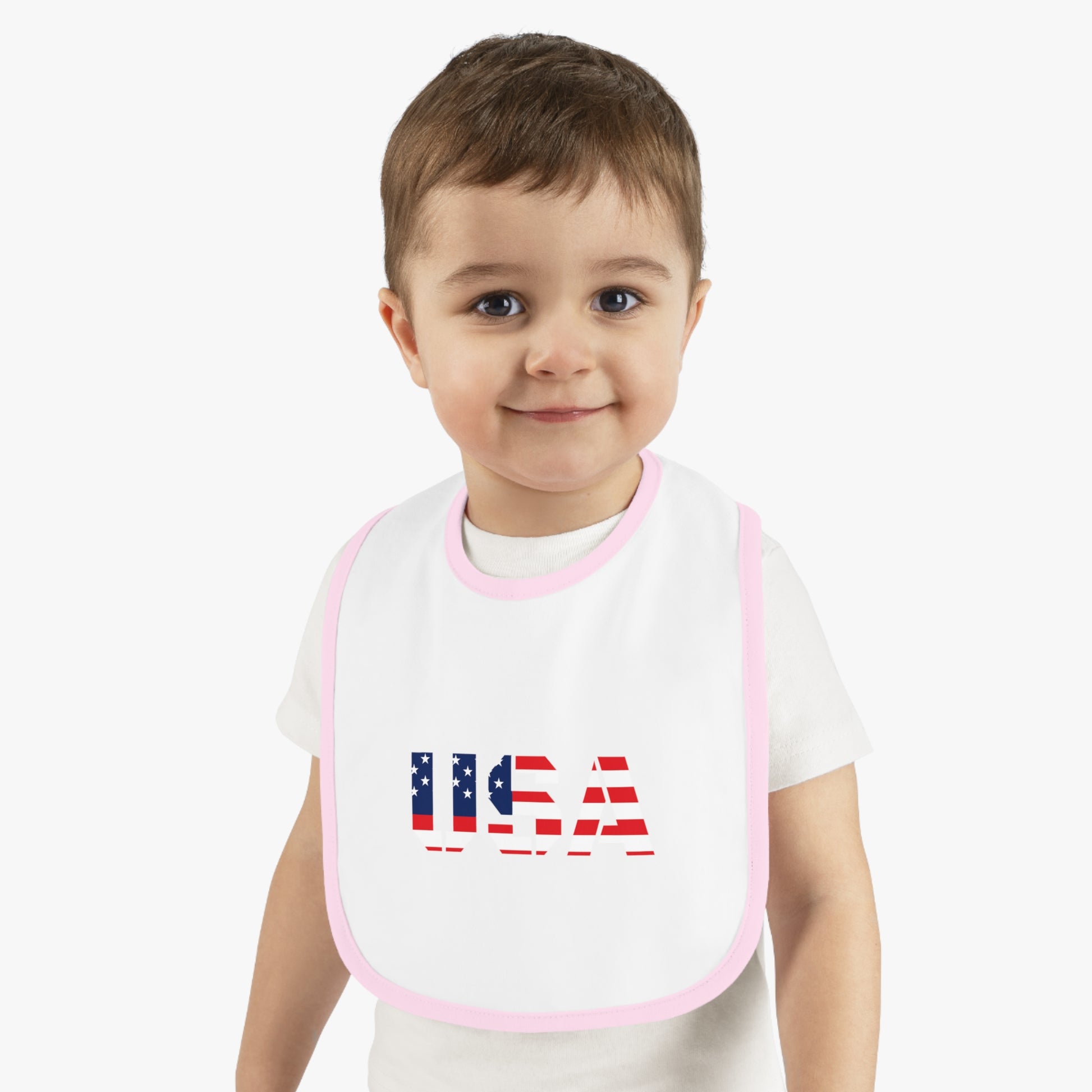 USA Bib for Babies, Americana Baby Bib, Infant Dining Essential, Gift for New Parents, Baby Shower, Fourth of July - TRV