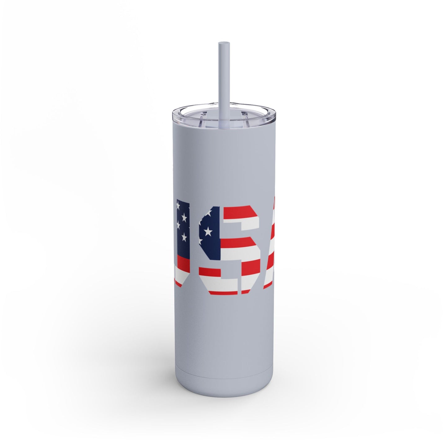 USA Flag Tumbler - 20oz Skinny Matte Drinkware, Travel Mug, Patriotic Gift, Fourth of July, Summer BBQ, Camping, Outdoor - TRV