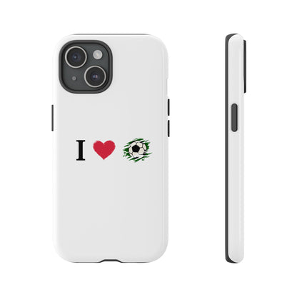 Soccer Phone Case, I Love Soccer, Tough Case Cover, Sporty Phone Accessories, Gift for Soccer Lovers, Unique Soccer Design - TRV