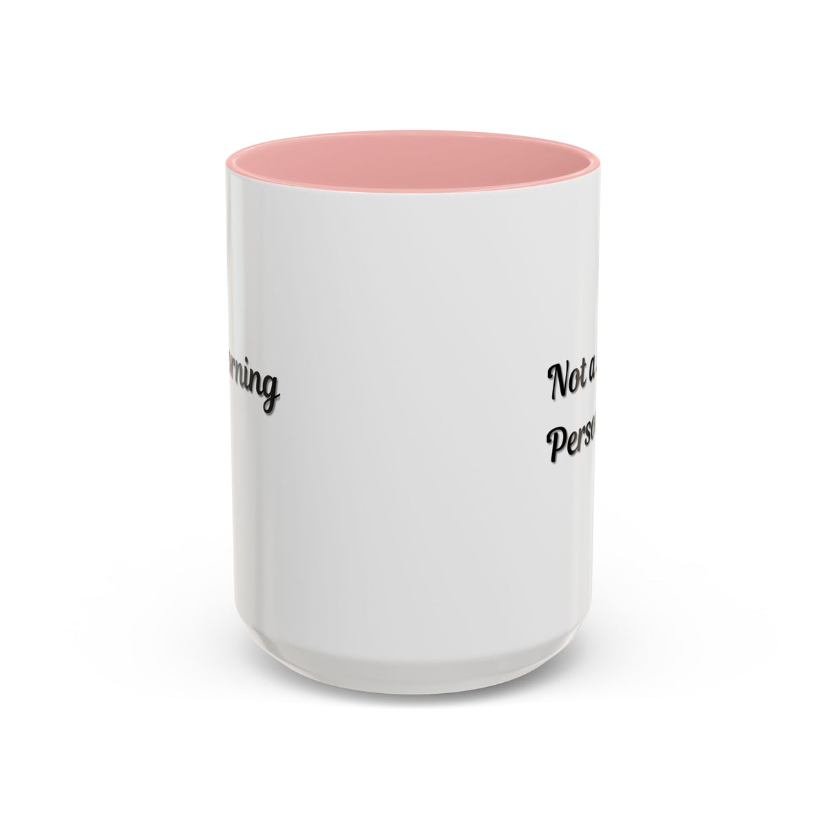 Ceramic coffee mug with "Not a Morning Person" print, 11oz size, by Printify, featuring a white background and black text.