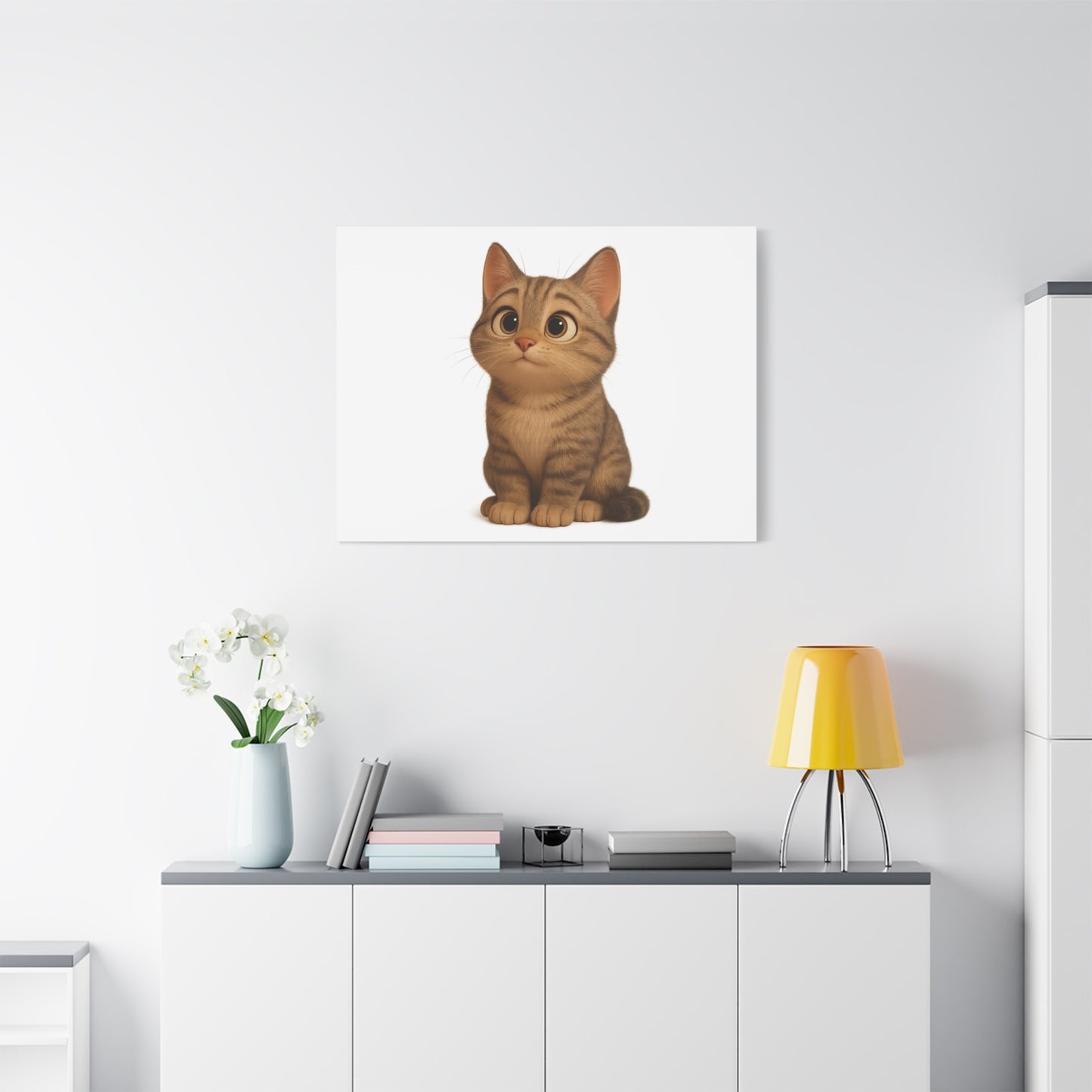 Adorable Cat Canvas Art, Cute Cat Wall Decor, Pet Lover Gift, Nursery Wall Art, Animal Print, Modern Home Decor - TRV