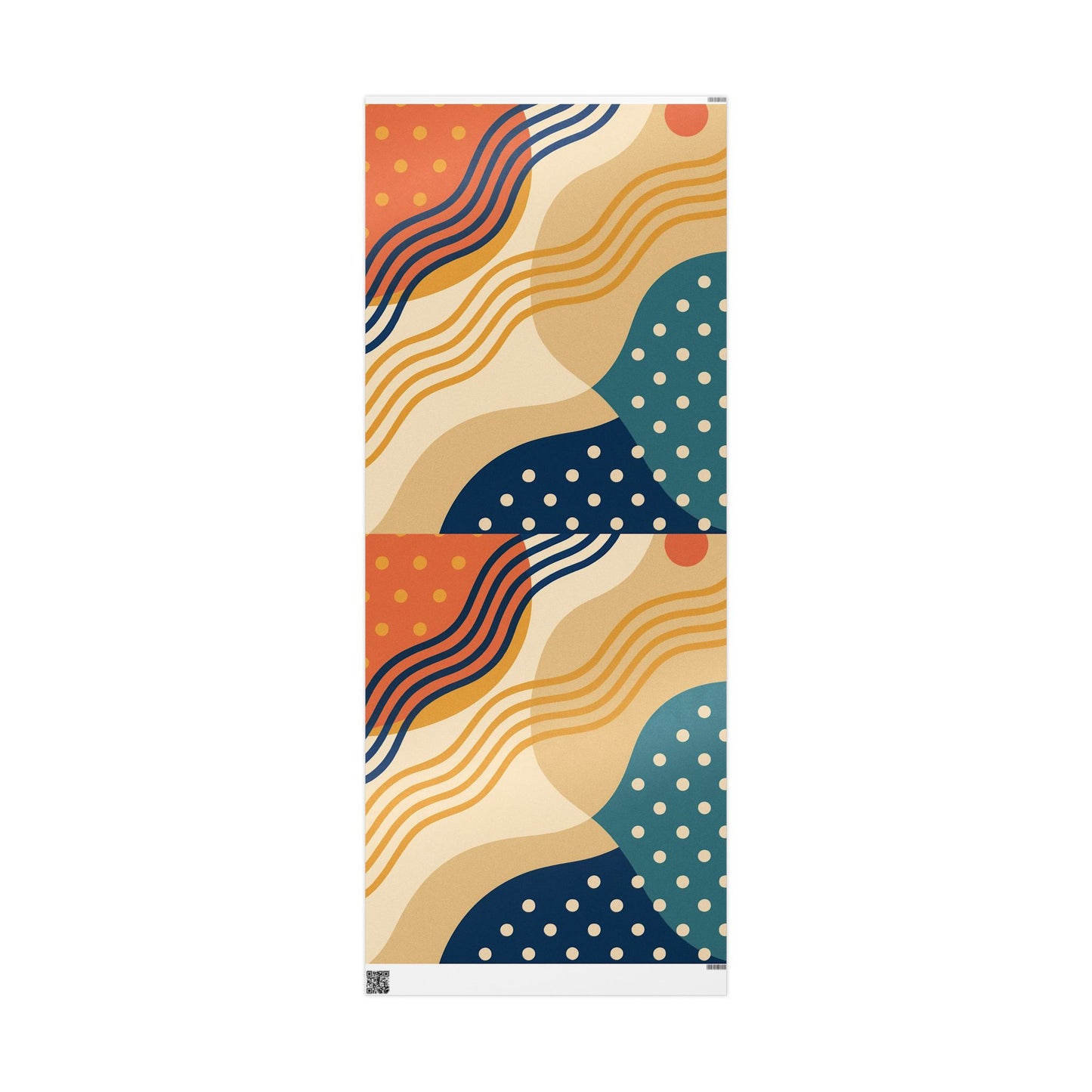 Abstract Retro Wave Wrapping Paper Roll — Mid-Century Geometric Gift Wrap