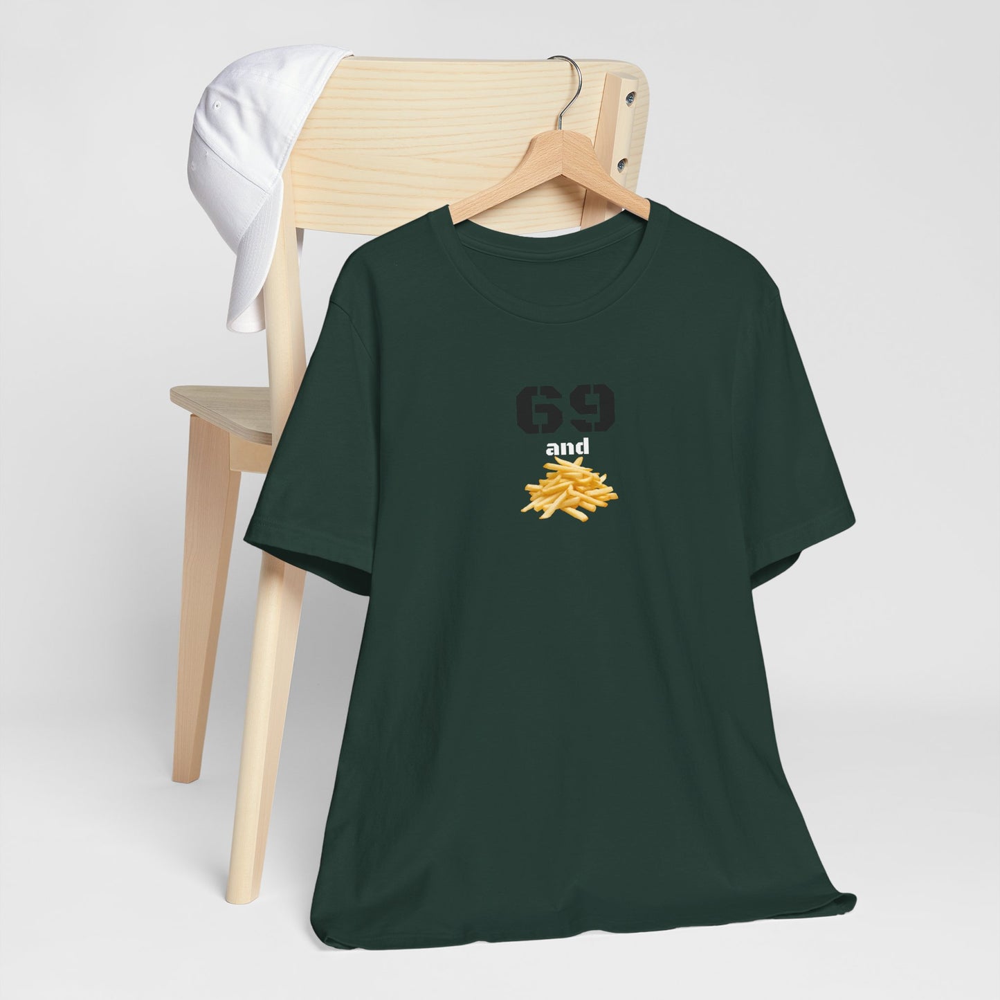 Funny 69 And French Fries Graphic Tee, Casual Humor Shirt, Cute Gift, Stylish Graphic Top, Unisex Quirky T-Shirt, Everyday Wear