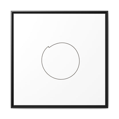 Framed matte canvas wall art featuring a minimal circular line design, by Printify, perfect for modern home decor.