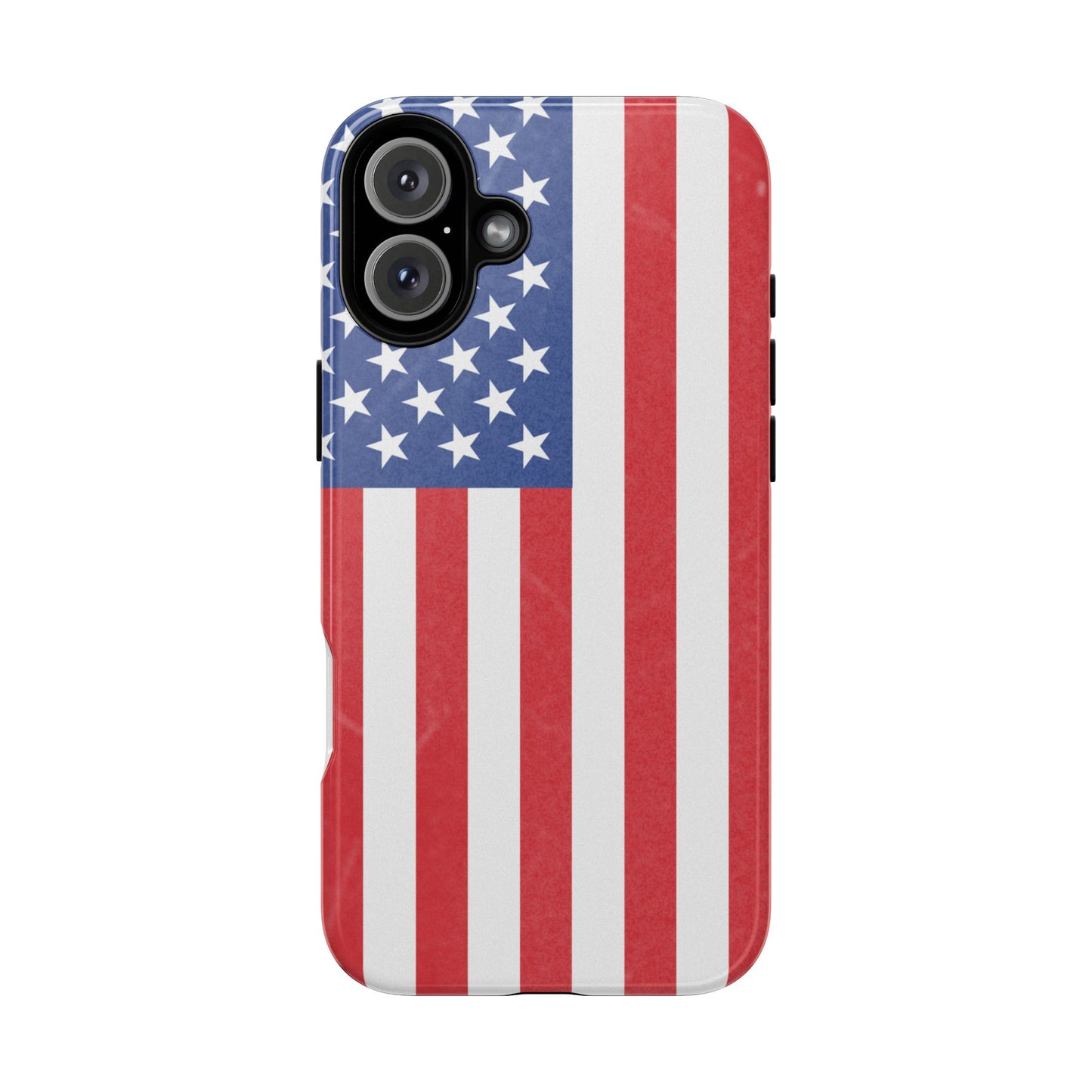 American flag tough phone case for iPhone and Samsung, patriotic protective cover with bold flag design, durable and stylish.