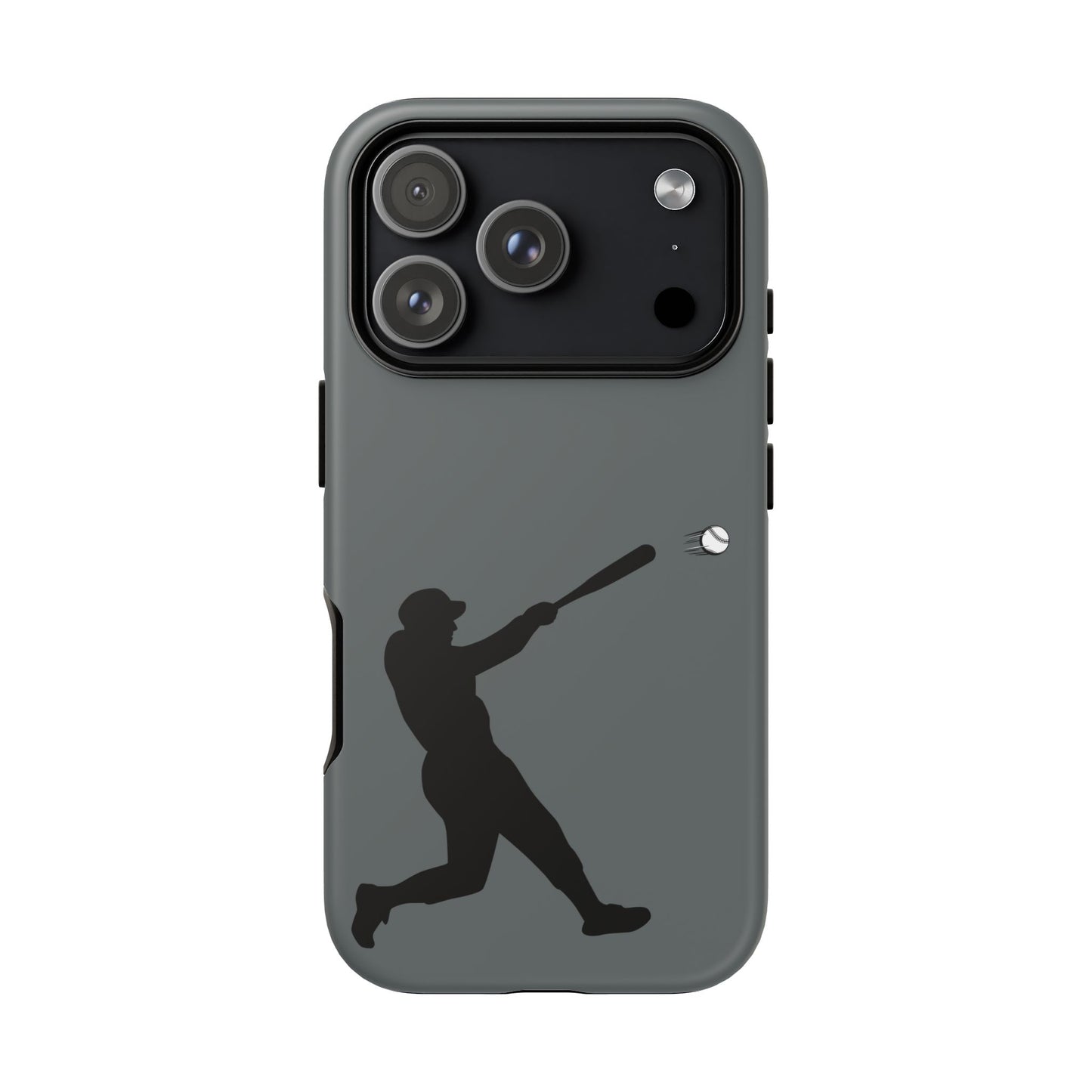 Printify baseball batter phone case, tough protective smartphone cover featuring a baseball player design for fans.