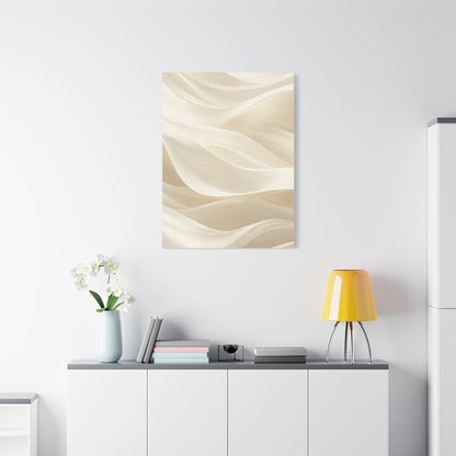 Neutral Abstract Wave Art Matte Canvas