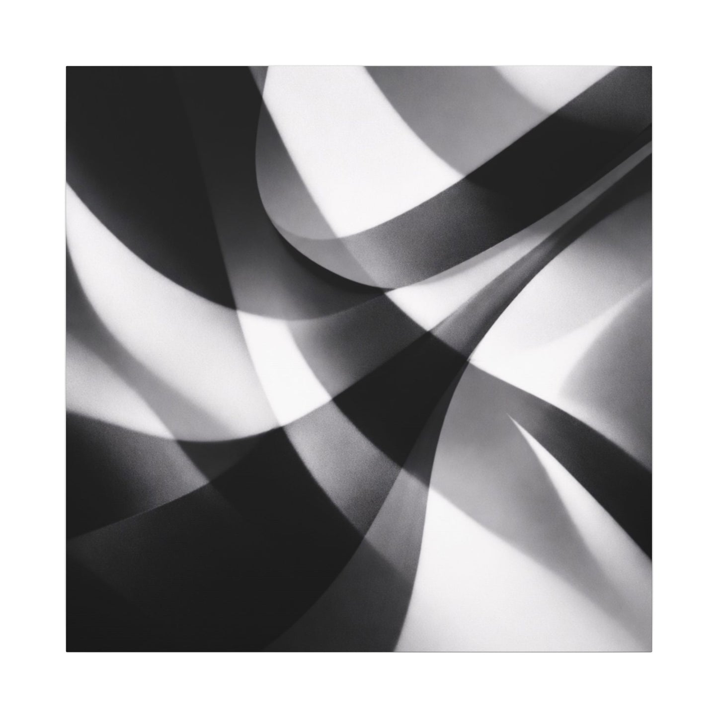 Abstract Black and White Swirl Matte Canvas