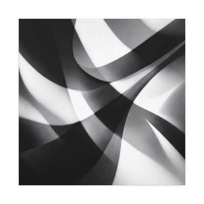 Abstract Black and White Swirl Matte Canvas