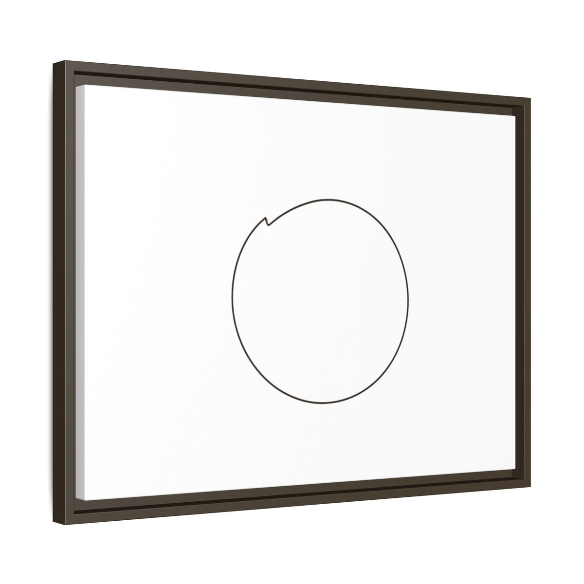 Framed matte canvas wall art with minimal circular line design, featuring modern abstract artwork by Printify.