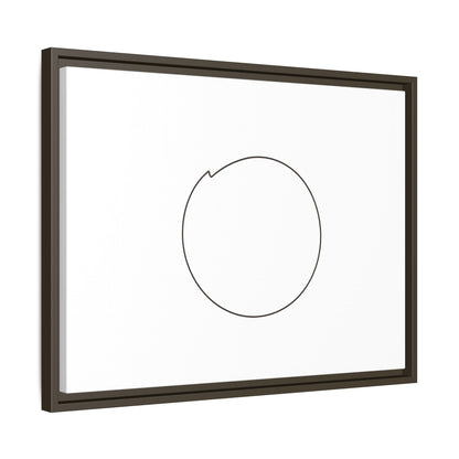 Framed matte canvas wall art with minimal circular line design, featuring modern abstract artwork by Printify.