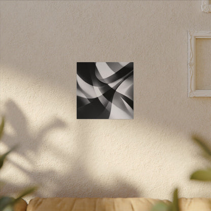 Abstract Black and White Swirl Matte Canvas