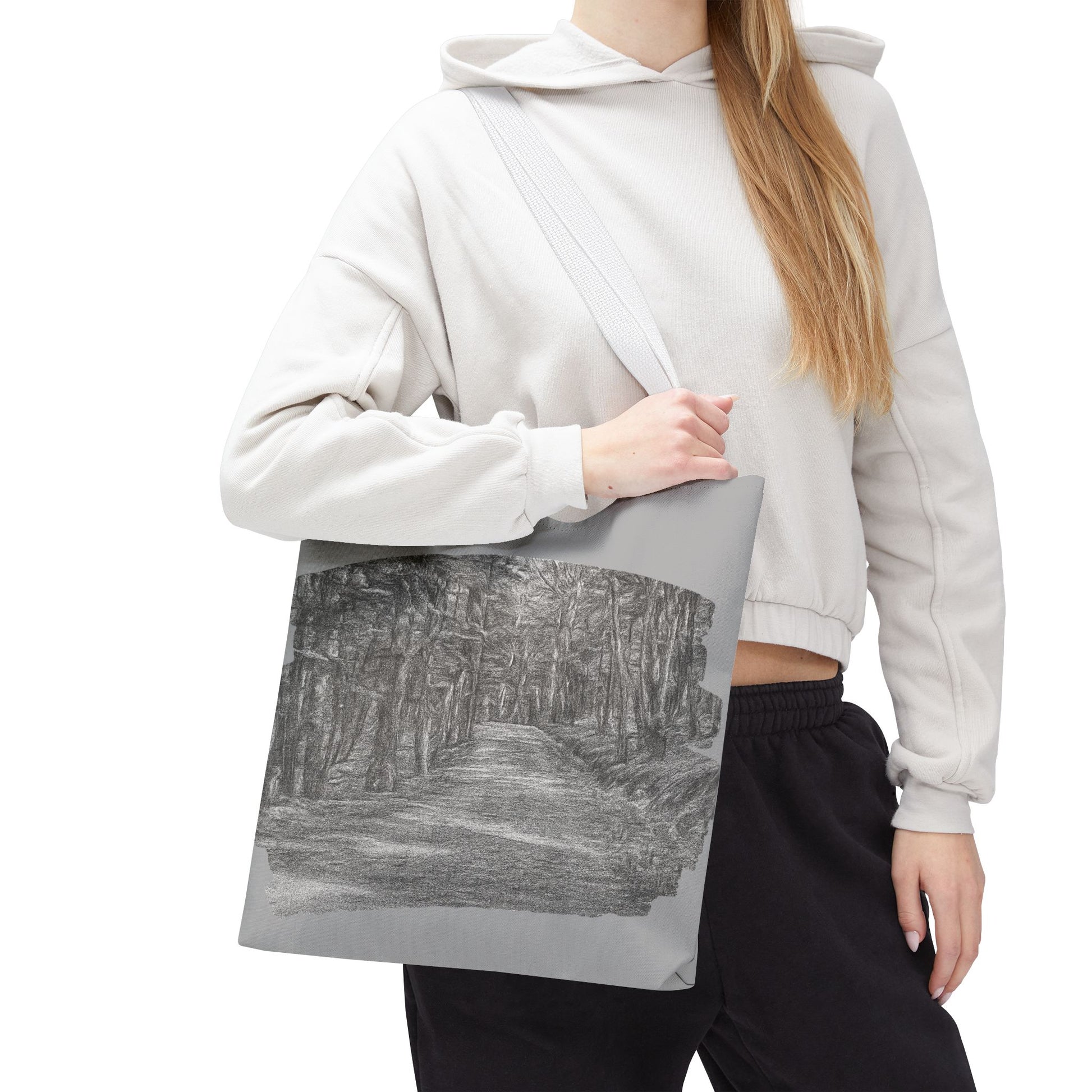 Scenic Path Tote Bag, Reversible Tote, Eco-Friendly Shopper, Outdoor Adventure Bag, Gift for Nature Lovers, Stylish Carryall - TRV