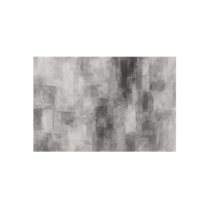 Gray outdoor waterproof rug for patio and deck, modern blanket by Printify, showing textured fabric suitable for outdoor use.