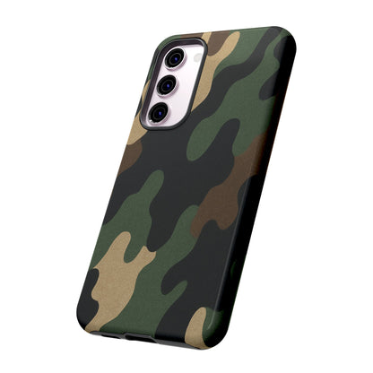 Rugged military green camo phone case by Printify, protective cover for smartphone with tough, durable design.