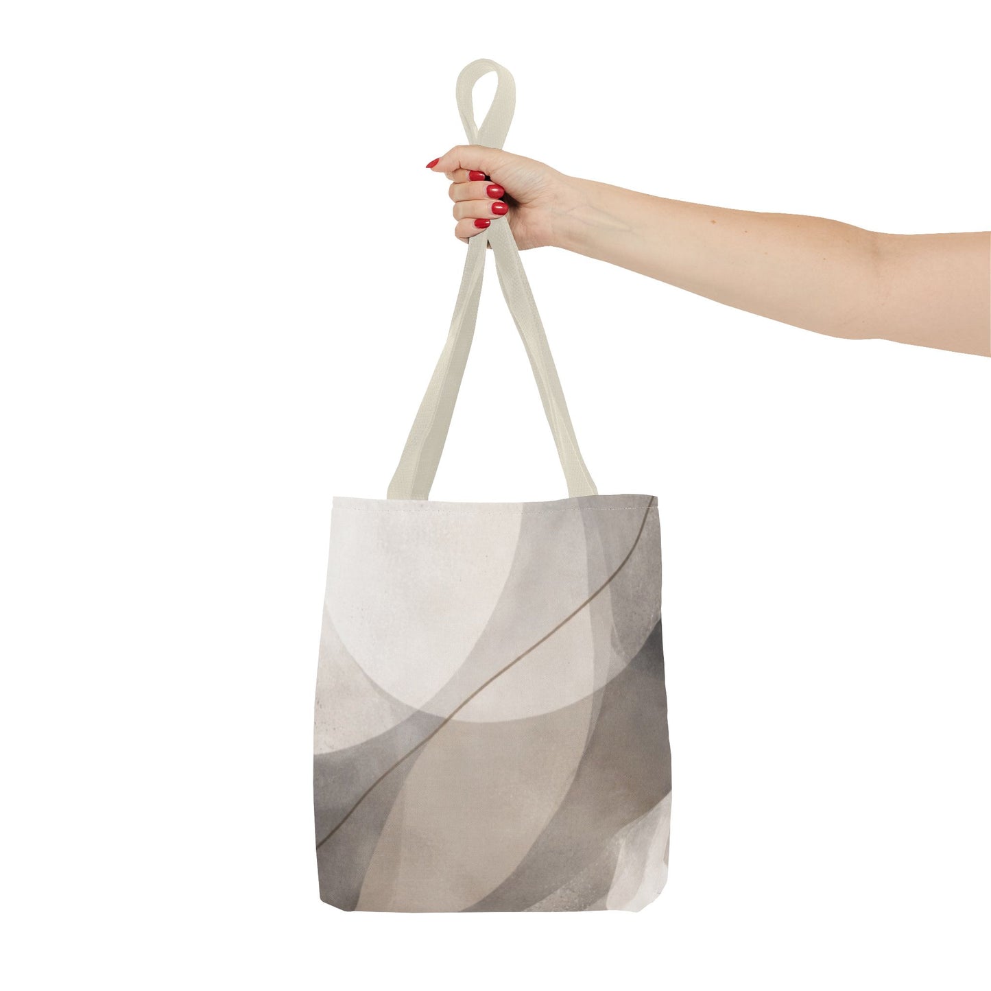 Neutral Abstract Watercolor Waves Tote Bag | All-Over Print