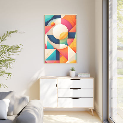 Colorful Geometric Abstract Art Matte Canvas Framed