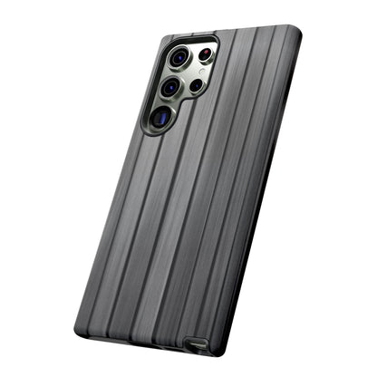 Ribbed metal texture phone case by Printify, tough protective iPhone cover with durable design and sleek metallic finish.